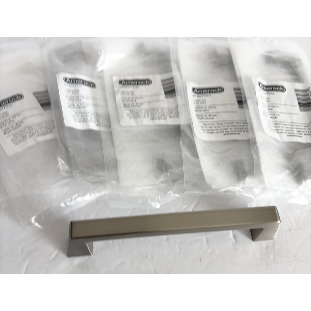 Lot Of 5  Amerock BP55277G10  6"  128mm Pull Handle Satin Nickel New Modern